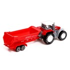 Трактор металлический «Фермер», с прицепом, цвет красный - Фото 4