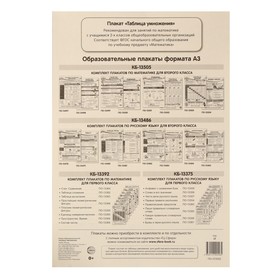 

Плакат "Таблица умножения" 34 х 49 см