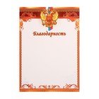 Благодарность "Символика РФ" красная рамка, бумага, А4 - фото 108723682