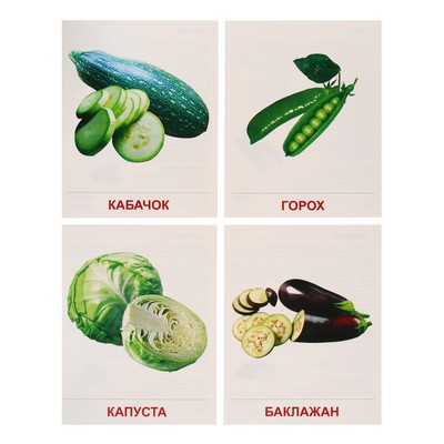 Демонстрационные картинки «Овощи» 16 шт., 17×22 см