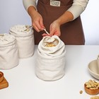 Мешки для хранения сыпучих, набор 3 шт., лён, 15×13 см, бежевые - Фото 4