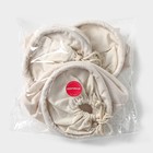 Мешки для хранения сыпучих, набор 3 шт., лён, 15×13 см, бежевые - Фото 10