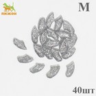 Когти накладные "Антицарапки" (40 шт),  размер M, серебряные с блестками - фото 320254252