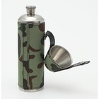 Фляжка Мастер К, 300 мл, 2 стопки 30 мл, в чехле, подарочная, нержавеющая сталь, зелёная - Фото 2