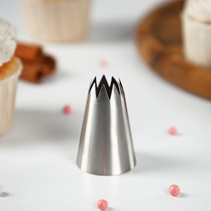 Насадка кондитерская «Французская звезда», d=3.5 см, выход 1.5 см, нержавеющая сталь - Фото 1