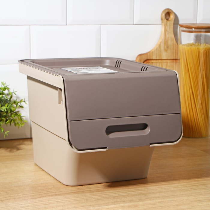 Ящик для овощей IDEA «Смарт», 12 л, 26×34×24 см, латте - Фото 1