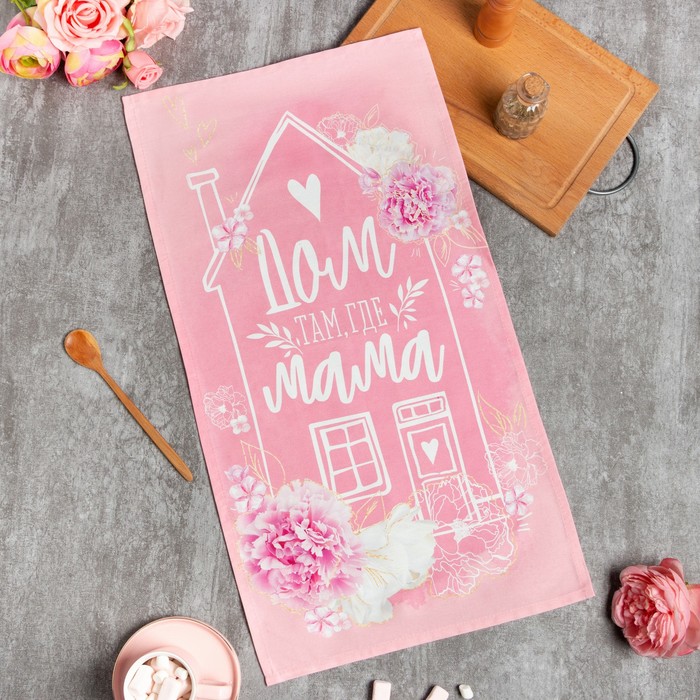 Полотенце «Этель. Дом», 40×73 см, 100% хлопок, саржа 190 г/м² - Фото 1