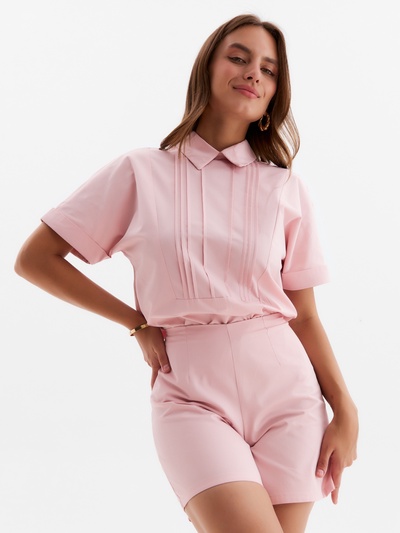 Костюм женский (рубашка, шорты) MINAKU: Enjoy цвет розовый, размер 48