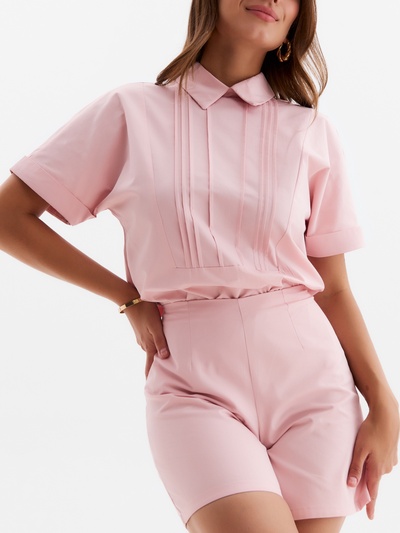 Костюм женский (рубашка, шорты) MINAKU: Enjoy, розовый, размер 46