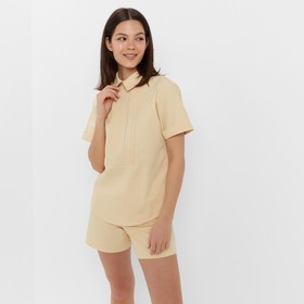 Костюм женский (рубашка, шорты) MINAKU: Enjoy цвет бежевый, размер 48
