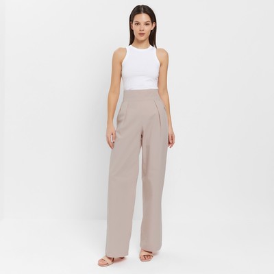 Брюки женские хлопковые MINAKU: Enjoy, серо-розовые, размер 52