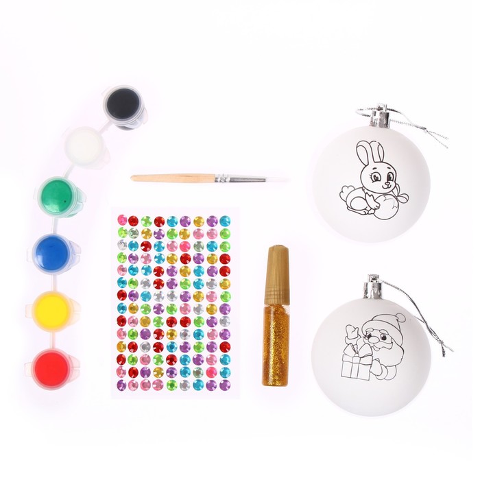 УЦЕНКА Набор для творчества. Новогодние шары под раскраску «Поверь в мечту», 2 шт., в пакете