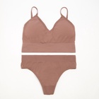 Комплект нижнего белья женский (топ, трусы) Collorista, цвет кофе, размер 42-44 - Фото 9