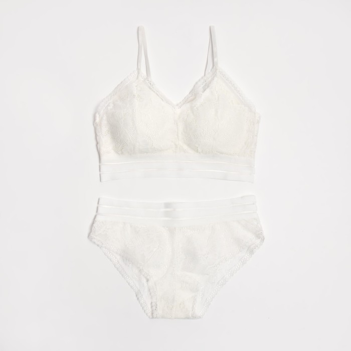 Комплект нижнего белья женский (топ, трусы) Collorista, белый, размер 42-44 - Фото 1