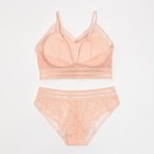 Комплект женский (топ, трусы) цвет бежевый, размер 42-44 - Фото 3