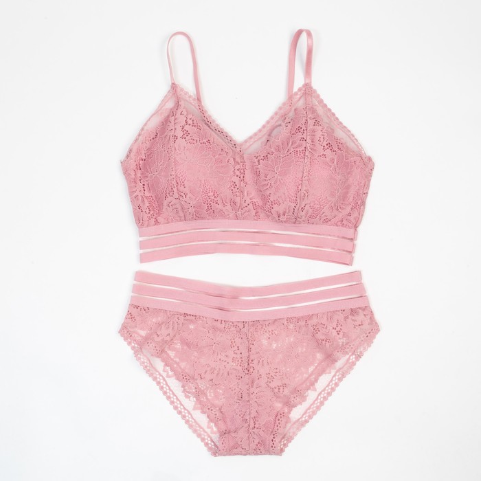 Комплект нижнего белья женский (топ, трусы) Collorista, тёмно-розовый, размер 42-44 - Фото 1