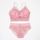 Комплект женский (топ, трусы) цвет тёмно-розовый, размер 42-44 - фото 809135647