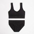 Комплект женский (топ, трусы) цвет чёрный, размер 42-44 9424460