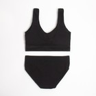 Комплект женский (топ, трусы) цвет чёрный, размер 42-44 9424460