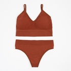 Комплект нижнего белья женский (топ, трусы) Collorista, коричневый, размер 42-44 - Фото 10