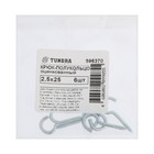 Шуруп-полукольцо ТУНДРА, белый цинк, 2,5x25 мм, 6 шт - фото 24455831