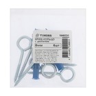 Шуруп-кольцо, ТУНДРА, с дюбелем,  4х50 мм, белый цинк, 6 шт - фото 24588207