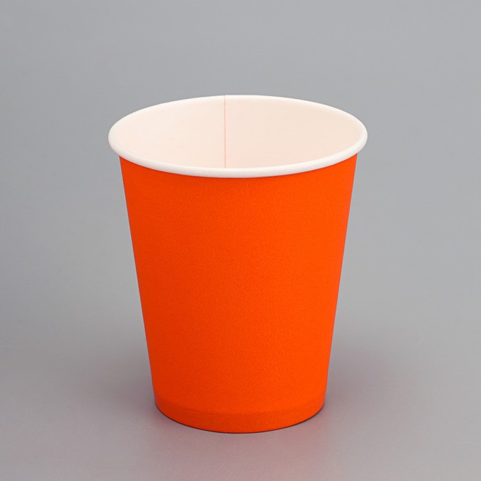 Стакан бумажный "Оранжевый"  250 мл, диаметр 80 мм - Фото 1