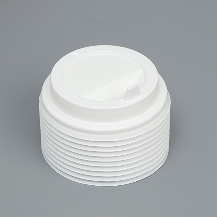 Крышка одноразовая для стакана  "Белая" диаметр 80 мм - фото 1926585629
