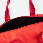 Сумка дорожная на молнии, наружный карман, длинный ремень, держатель для чемодана, цвет красный - Фото 3