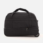 Сумка дорожная на колёсах, отдел на молнии, с увеличением, наружный карман, цвет чёрный - фото 21976822