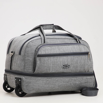 Сумка дорожная на колёсах, отдел на молнии, с увеличением, наружный карман, цвет серый
