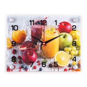 Часы-картина настенные, серия: Кухня, "Натуральные соки", 20 х 26 см