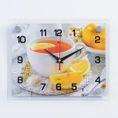 Часы настенные: Кухня, "Чай с лимоном", 20 х 26 см