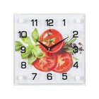 Часы-картина настенные, серия: Кухня, "Томаты с базиликом", 25 х 25 см - фото 3032798