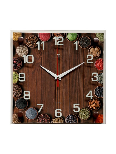 Часы настенные, интерьерные "Специи", бесшумные, 25 х 25 см