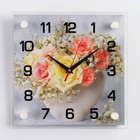 Часы настенные, интерьерные "Букет садовых роз", 25 х 25 см - фото 10199371