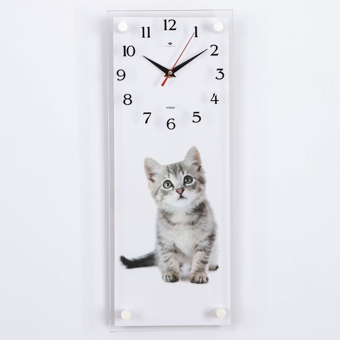 Часы-картина настенные, серия: Интерьер, &quot;Все любят котиков&quot;, 20 х 50 см