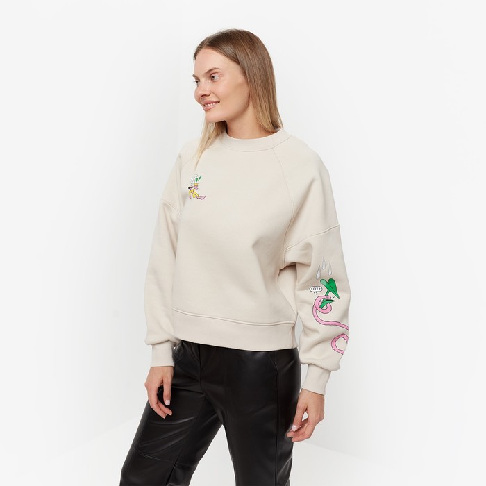 Свитшот женский, цвет молочный, размер 44 59871