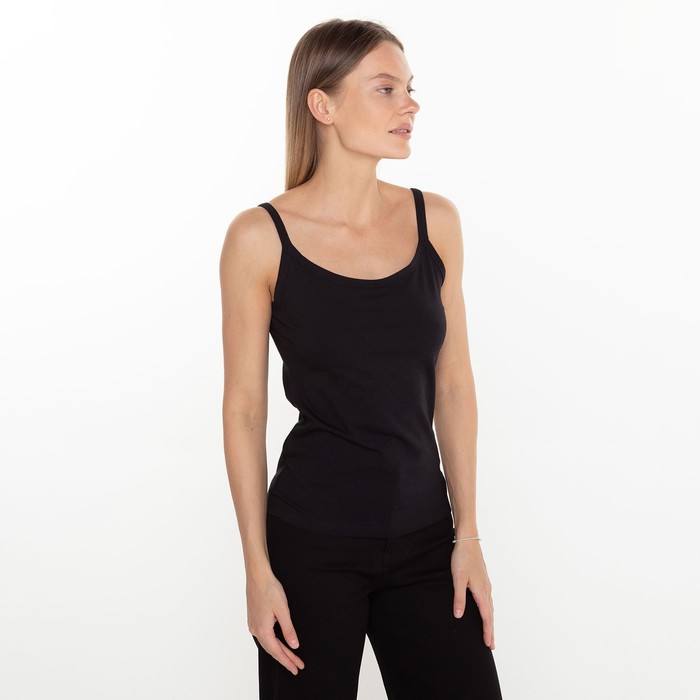 Майка женская, цвет чёрный, размер 48 - Фото 1