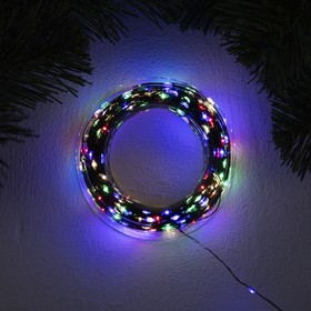 Гирлянда «Нить» 50 м роса, IP44, зелёная нить, 500 LED, свечение мульти, 8 режимов, 31 В, УЦЕНКА 9473308