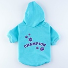 Толстовка Champion для собак (футер), размер XS (ДС 18, ОШ 28-30, ОГ 38-40), голубая - Фото 2