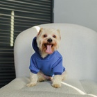 Толстовка однотонная для собак (футер с начесом), размер S (ДС 24, ОШ 33-37, ОГ 42-44), синяя - Фото 10