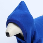 Толстовка однотонная для собак (футер с начесом), размер S (ДС 24, ОШ 33-37, ОГ 42-44), синяя - Фото 9