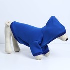 Толстовка однотонная для собак (футер с начесом), размер M (ДС 29, ОШ 38-42, ОГ 50-54), синяя - Фото 4