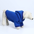 Толстовка однотонная для собак (футер с начесом), размер M (ДС 29, ОШ 38-42, ОГ 50-54), синяя - Фото 4