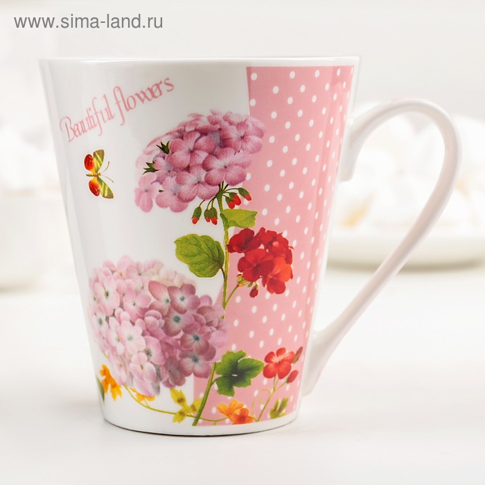 Кружка керамическая Доляна «Садовые цветы», 300 мл, цвета МИКС - Фото 1