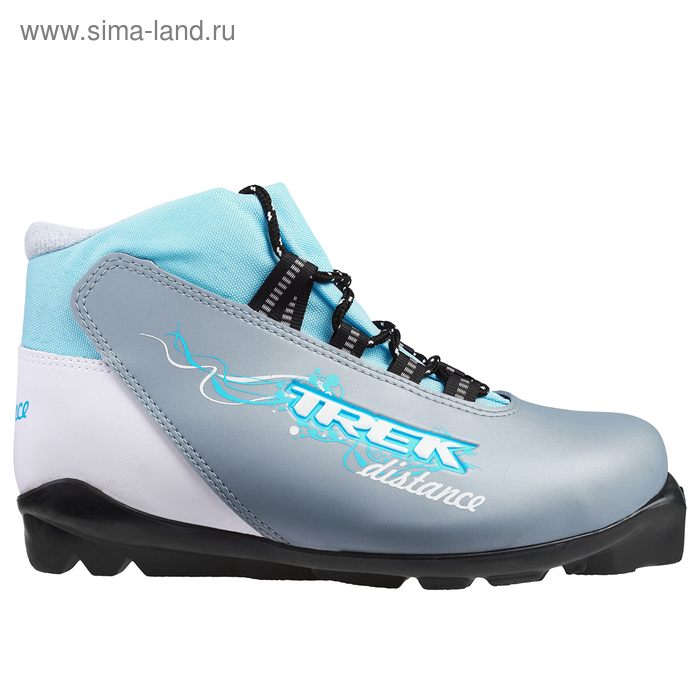 Ботинки лыжные TREK Distance Women SNS ИК, серый металлик, лого голубой, размер 38 - Фото 1