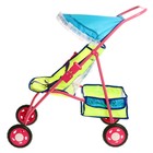 Коляска кукольная №5, цвет лимонный/голубой - фото 24412489