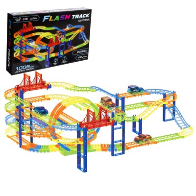 УЦЕНКА Автотрек Flash Track, 2 машинки, 1006 см, на батарейках