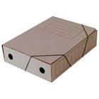 Папка архивная на резинках Calligrata, микрогофрокартон, 100 мм, бурый, до 900 л - фото 24609207